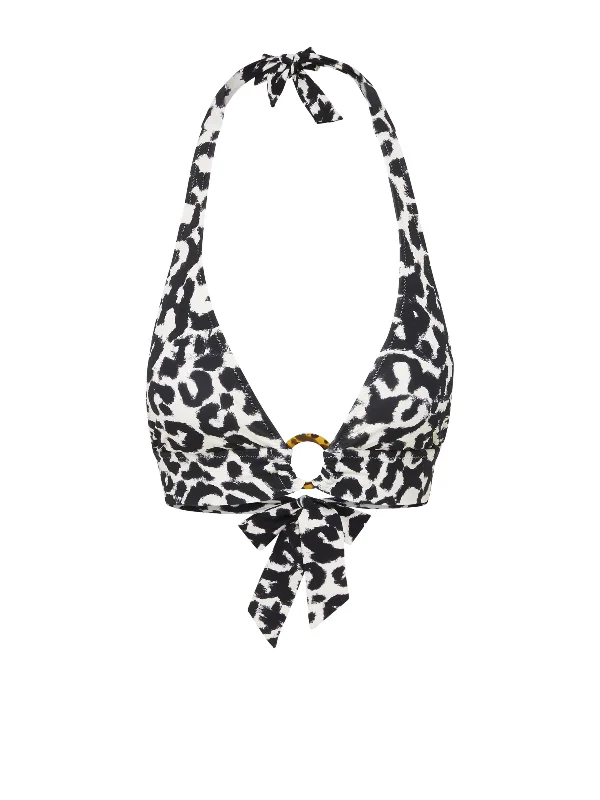 Women's Mesh - Inserted Swim Tops in Black for a Sexy and Modern Beach EnsembleErin Top Mia Leopard Women's Mesh - Inserted Swim Tops in Black for a Sexy and Modern Beach EnsembleErin Top Mia Leopard