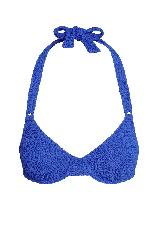 Women's Crochet - Trimmed Swim Tops in White for a Boho - Inspired Beach OutfitHonolulu Top - Cobalt Crinkle Women's Crochet - Trimmed Swim Tops in White for a Boho - Inspired Beach OutfitHonolulu Top - Cobalt Crinkle
