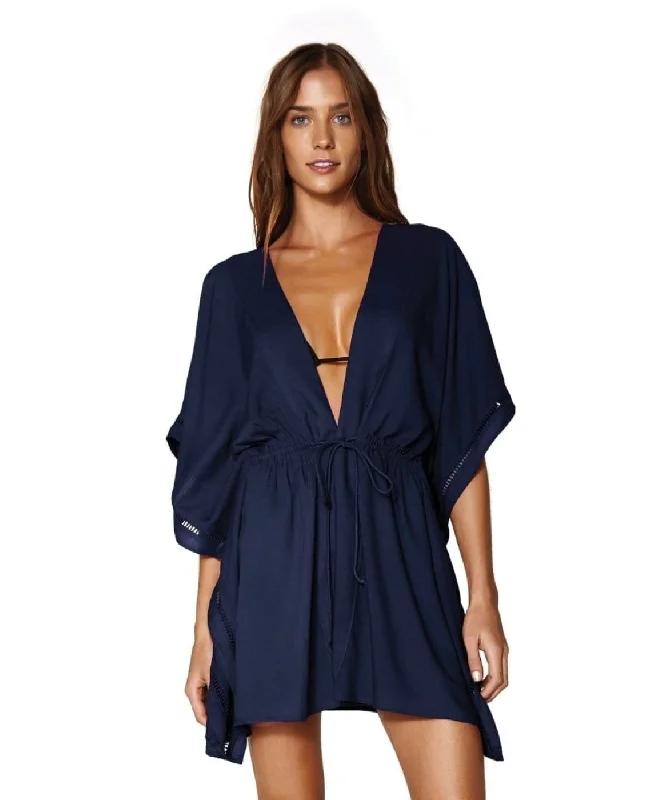 Button - down cover ups for a versatile and easy - to - wear optionEmbroidery Kimono - Indigo Button - down cover ups for a versatile and easy - to - wear optionEmbroidery Kimono - Indigo