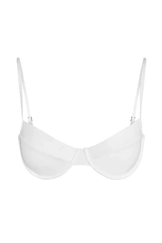 Women's Crochet - Trimmed Swim Tops in White for a Boho - Inspired Beach OutfitMaui Top - True White Women's Crochet - Trimmed Swim Tops in White for a Boho - Inspired Beach OutfitMaui Top - True White
