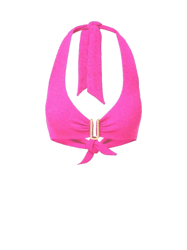 Women's Underwire Push - Up Swim Tops in Black for Enhanced Support and CleavageMelissa Top Shocking Pink Texture Women's Underwire Push - Up Swim Tops in Black for Enhanced Support and CleavageMelissa Top Shocking Pink Texture