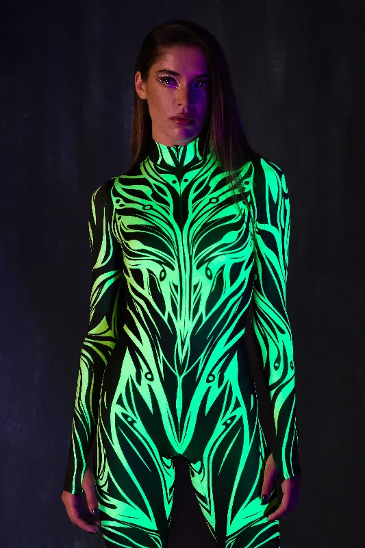 High - Neck Bodysuits for a Modest and Sophisticated LookObscura Green Costume