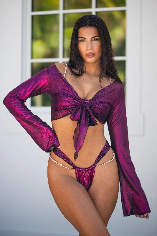 Wrinkle - resistant cover ups for easy travel to beach destinationsPalmer Long Sleeve Crop Wrinkle - resistant cover ups for easy travel to beach destinationsPalmer Long Sleeve Crop