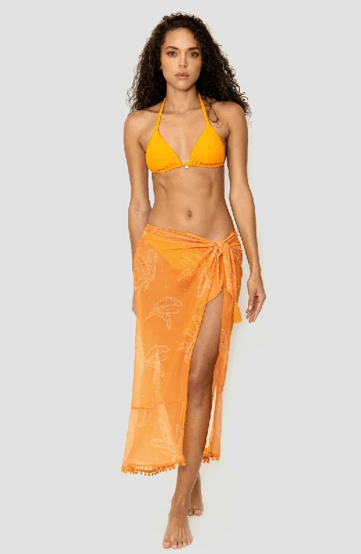 Bohemian - style cover ups for a free - spirited beach aestheticPareo Estampado Naranja Alma Viajera Bohemian - style cover ups for a free - spirited beach aestheticPareo Estampado Naranja Alma Viajera