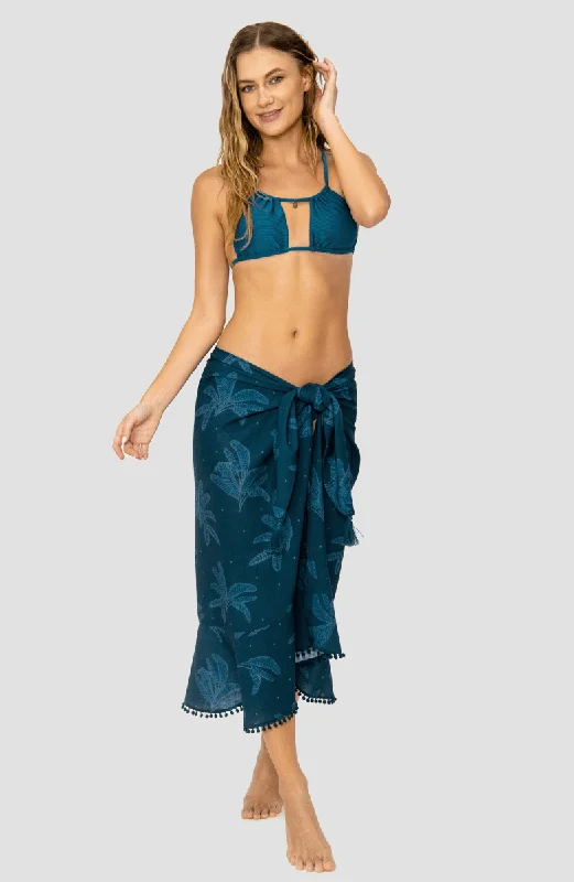 Wrinkle - resistant cover ups for easy travel to beach destinationsPareo Largo Estampado Palmas Aurora Wrinkle - resistant cover ups for easy travel to beach destinationsPareo Largo Estampado Palmas Aurora