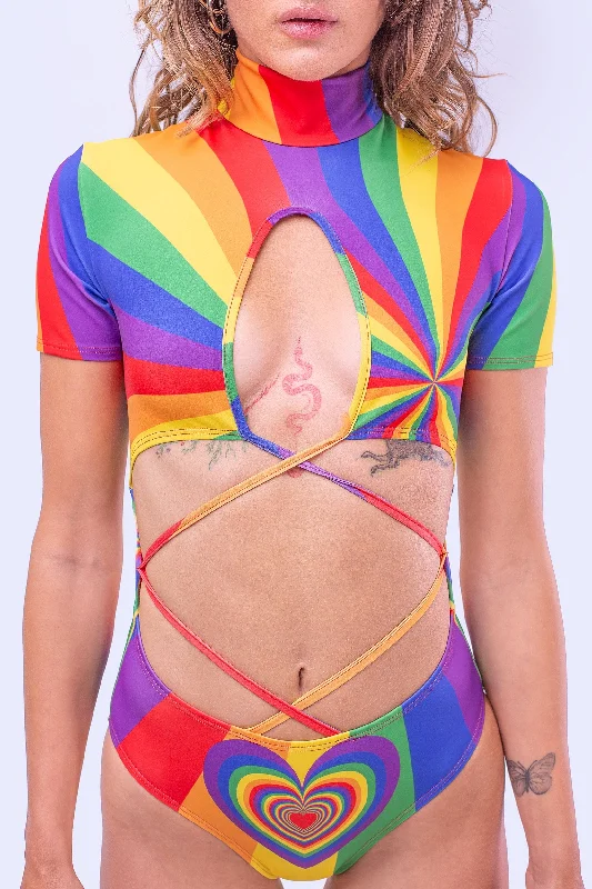 Crop Bodysuits to Pair with High - Waisted BottomsPrism Feel Strapped Bodysuit
