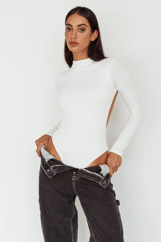 Button - Front Bodysuits with a Classic and Timeless AppealRemy Open Back Bodysuit Off White Button - Front Bodysuits with a Classic and Timeless AppealRemy Open Back Bodysuit Off White