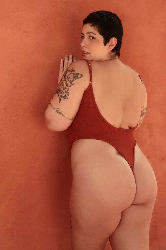 Mesh Bodysuits for a Bold and Edgy Fashion StatementRolling KI Bodysuit - Ribbed Clay Mesh Bodysuits for a Bold and Edgy Fashion StatementRolling KI Bodysuit - Ribbed Clay