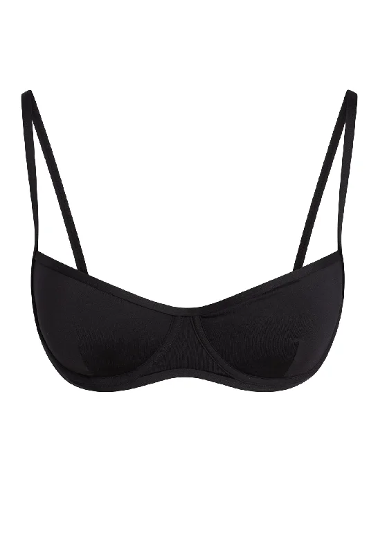 Women's Seersucker - Textured Swim Tops in Light Blue for a Preppy Beach AestheticSomerset Top - Black Women's Seersucker - Textured Swim Tops in Light Blue for a Preppy Beach AestheticSomerset Top - Black