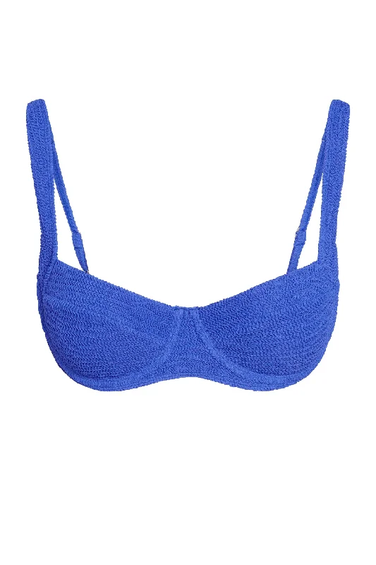 Women's Wireless Sports Swim Tops in Gray for Comfort during Water WorkoutsSorrento Top - Cobalt Crinkle Women's Wireless Sports Swim Tops in Gray for Comfort during Water WorkoutsSorrento Top - Cobalt Crinkle