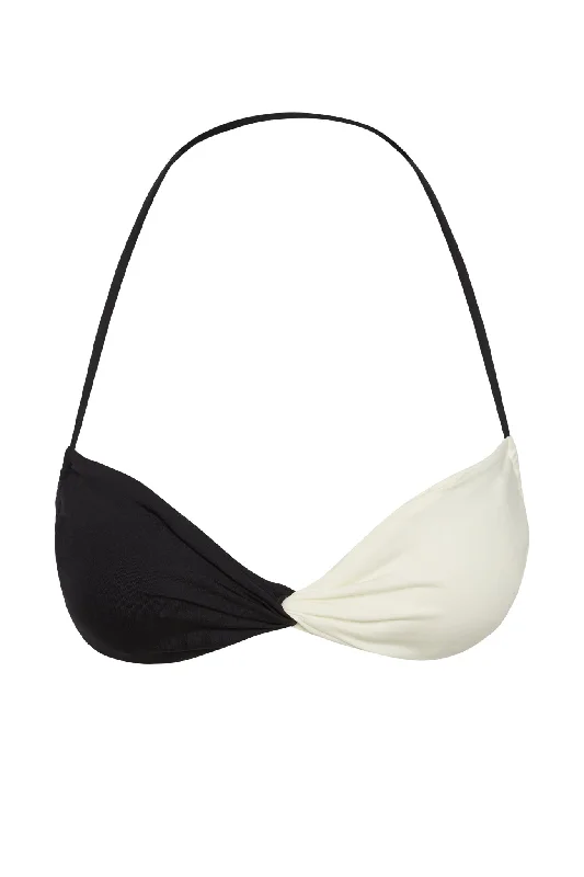 Plus Size Women's One - Shoulder Swim Tops in Pink with Ruching for a Figure - Flattering DesignTamarama Top - Black/Ivory Plus Size Women's One - Shoulder Swim Tops in Pink with Ruching for a Figure - Flattering DesignTamarama Top - Black/Ivory