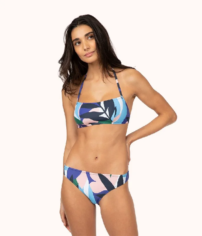 Women's Sheer - Paneled Swim Tops in Blue for a Flirty and Alluring Poolside LookThe Straight Up Halter - Print: Retro Floral Women's Sheer - Paneled Swim Tops in Blue for a Flirty and Alluring Poolside LookThe Straight Up Halter - Print: Retro Floral