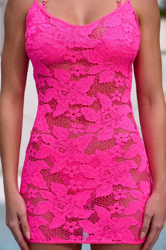 Neon Pink Lace