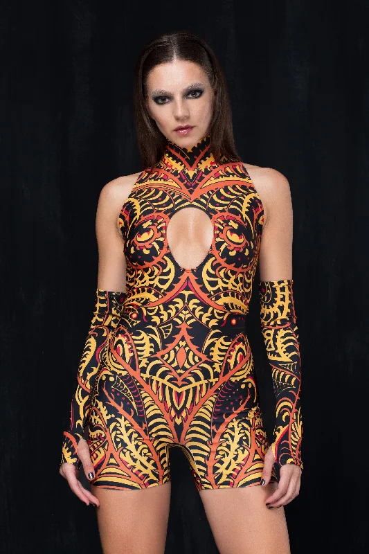Long - Sleeve Bodysuits for Cold Weather LayeringVortex Visions Keyhole Romper