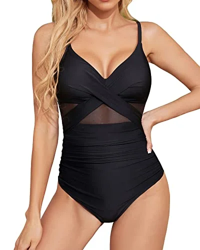 Plus Size Women's Button - Down One - Pieces in Light Blue for a Casual and Comfortable Day OutV Neck Cutout Push Up Tummy Control Women's One Piece Swimwear-Black Plus Size Women's Button - Down One - Pieces in Light Blue for a Casual and Comfortable Day OutV Neck Cutout Push Up Tummy Control Women's One Piece Swimwear-Black