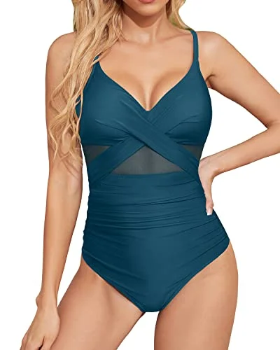 Women's Velvet One - Pieces in Emerald Green for a Luxurious and Sophisticated OccasionWomen's Tummy Control Push Up Cutout V Neck One Piece Swimwear-Teal Women's Velvet One - Pieces in Emerald Green for a Luxurious and Sophisticated OccasionWomen's Tummy Control Push Up Cutout V Neck One Piece Swimwear-Teal